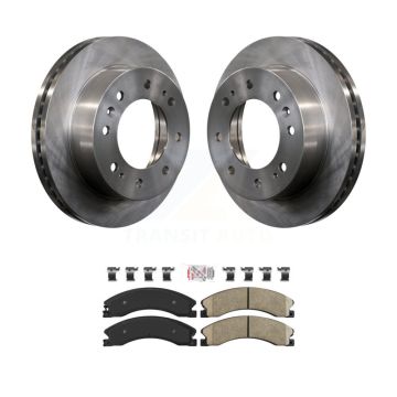 Front Disc Brake Rotors & Ceramic Pad Kit For GMC Chevrolet Sierra 2500 HD Silverado 3500 K8A-104549
