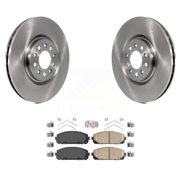 Front Brake Rotors & Ceramic Pad Kit For 2014-2023 Jeep Cherokee With Dual Piston Caliper K8A-104706