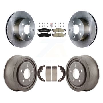 Front Rear Disc Brake Rotors Semi-Metallic Pads And Drum Kit For Jeep Wrangler Cherokee K8A-104908