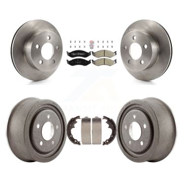 Front Rear Disc Brake Rotors Semi-Metallic Pads And Drum Kit For Jeep Wrangler K8A-104910