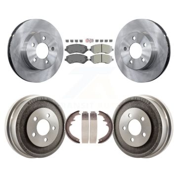 Front Rear Disc Brake Rotors Semi-Metallic Pads And Drum Kit For 2002 Jeep Liberty K8A-104925