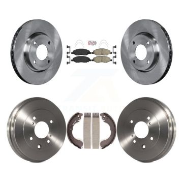 Front Rear Disc Brake Rotors Ceramic Pads And Drum Kit For 2008 Nissan Versa 4-Wheel ABS K8A-104928