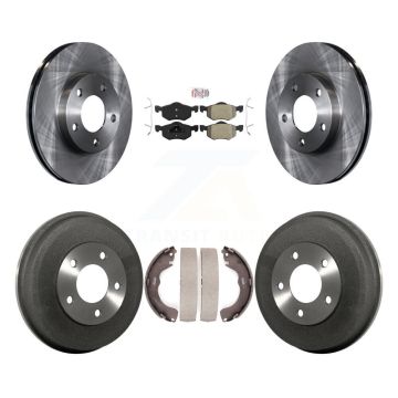 Front Rear Brake Rotor Semi-Metallic Pad & Drum Kit For Ford Escape Mazda Tribute Mercury K8A-104938