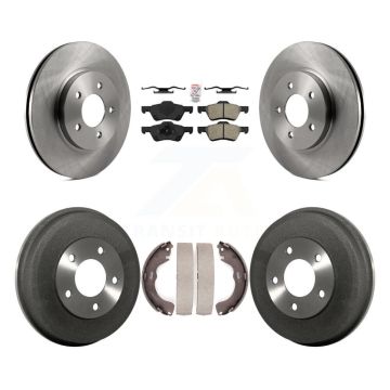 Front Rear Brake Rotor Semi-Metallic Pad & Drum Kit For Ford Escape Mazda Tribute Mercury K8A-104939