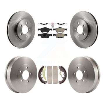 Front Rear Brake Rotor Semi-Metallic Pad & Drum Kit For Ford Escape Mazda Tribute Mercury K8A-104941