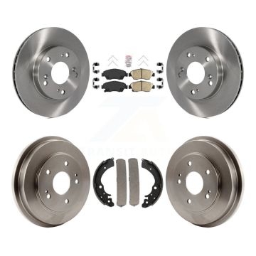 Front Rear Disc Brake Rotors Ceramic Pads And Drum Kit For 2006-2008 Honda Civic Hybrid K8A-104971