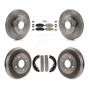 Front Rear Brake Rotors Ceramic Pad & Drum Kit For 1998-2002 Honda Accord Coupe with 2.3L K8A-104979