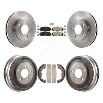 Front Rear Disc Brake Rotors Semi-Metallic Pads And Drum Kit For Pontiac Aztek K8A-105019