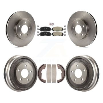 Front Rear Disc Brake Rotors Semi-Metallic Pads And Drum Kit For Pontiac Aztek K8A-105020