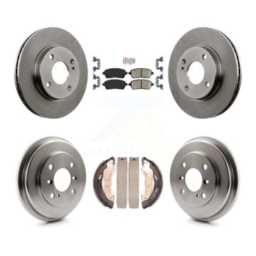 Front Rear Disc Brake Rotors Ceramic Pads And Drum Kit For Ford Fiesta K8A-105026