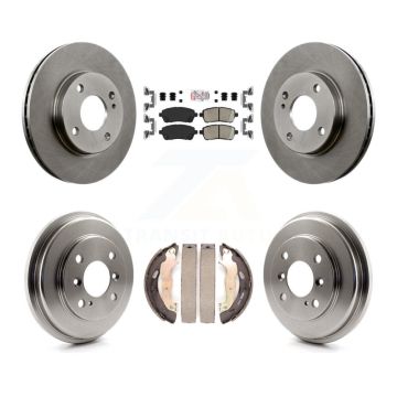 Front Rear Disc Brake Rotors Ceramic Pads And Drum Kit For Ford Fiesta K8A-105027