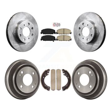 Front Rear Disc Brake Rotors Ceramic Pads And Drum Kit For Honda Civic K8A-105031
