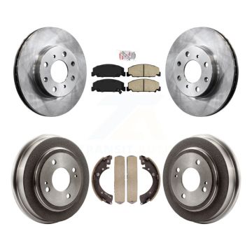 Front Rear Disc Brake Rotors Ceramic Pads And Drum Kit For Honda Civic K8A-105033