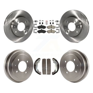 Front Rear Brake Rotors Semi-Metallic Pad & Drum Kit For Hyundai Elantra rear brakes K8A-105056
