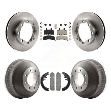 Front Rear Disc Brake Rotors Semi-Metallic Pad Drum Kit For 1988-1989 K3500 GMC Chevrolet K8A-105082