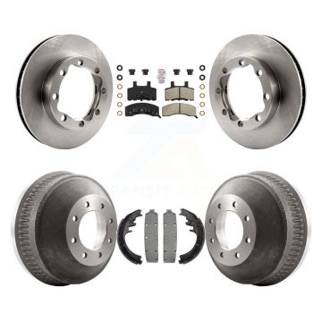Front Rear Disc Brake Rotors Semi-Metallic Pad Drum Kit For 1988-1989 K3500 GMC Chevrolet K8A-105083
