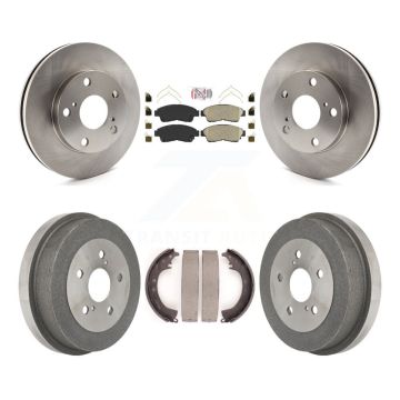 Front Rear Disc Brake Rotors Ceramic Pads And Drum Kit For Toyota Camry 2.2L K8A-105103