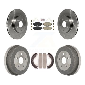 Front Rear Disc Brake Rotors Ceramic Pads And Drum Kit For 1996-2000 Toyota RAV4 K8A-105108