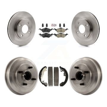 Front Rear Brake Rotor Semi-Metallic Pad & Drum Kit For Ford Focus Wheel Bearing Included K8A-105117