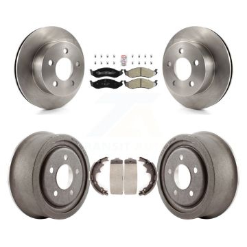 Front Rear Disc Brake Rotors Semi-Metallic Pads And Drum Kit For Jeep Wrangler TJ K8A-105126