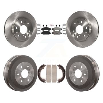 Front Rear Brake Rotor Semi-Metallic Pad Drum Kit For GMC Sierra 1500 Chevrolet Silverado K8A-105129