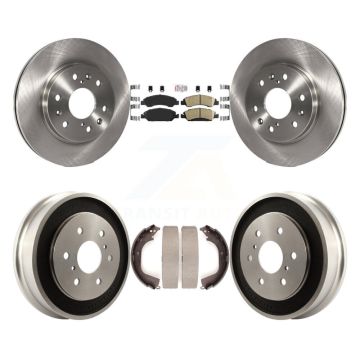 Front Rear Brake Rotors Ceramic Pad Drum Kit For 2008 Chevrolet Silverado 1500 GMC Sierra K8A-105130