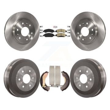 Front Rear Brake Rotors Ceramic Pad Drum Kit For 2009 Chevrolet Silverado 1500 GMC Sierra K8A-105137