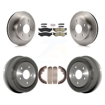 Front Rear Disc Brake Rotor Semi-Metallic Pad & Drum Kit For 2000-2001 Dodge Ram 1500 4WD K8A-105144