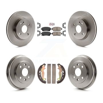 Front Rear Disc Brake Rotors Ceramic Pads And Drum Kit For 2011-2014 Mazda 2 K8A-105163