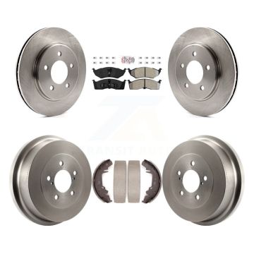 Front Rear Brake Rotor Semi-Metallic Pad Drum Kit For Dodge Caravan Grand Plymouth Town & K8A-105230