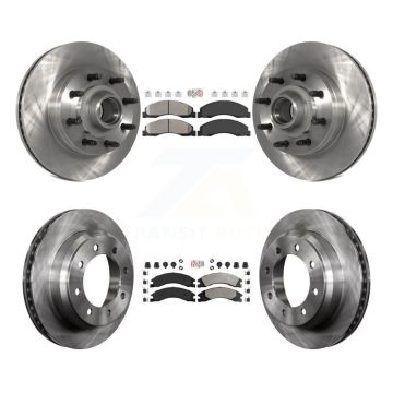 Front Rear Semi-Metallic Pad & Disc Brake Rotor Kit For Ford E-350 Super Duty E-250 E-150 K8A-105250
