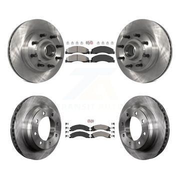 Front Rear Semi-Metallic Pad & Disc Brake Rotor Kit For Ford E-350 Super Duty E-250 E-150 K8A-105253