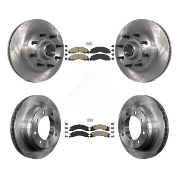 Front Rear Ceramic Pad & Brake Rotors Kit For Ford E-350 Super Duty E-250 E-150 Econoline K8A-105254
