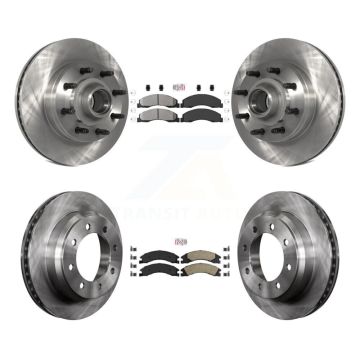 Front Semi-Metallic Rear Ceramic Pad Disc Brake Rotor Kit For Ford E-350 Super Duty E-250 K8A-105255