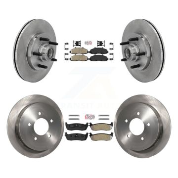 Front Ceramic Rear Semi-Metallic Pad Disc Brake Rotor Kit For 2002-2003 Lincoln Blackwood K8A-105275