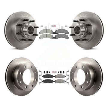 Front Rear Semi-Metallic Pad & Brake Rotors Kit For Ford F-350 Super Duty F-250 Excursion K8A-105276