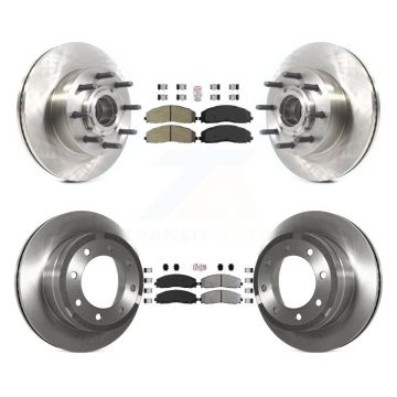 Front Rear Semi-Metallic Pad And Disc Brake Rotor Hub Kit For Ford F-350 Super Duty F-250 K8A-105292