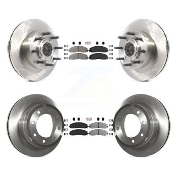 Front Rear Semi-Metallic Pad And Disc Brake Rotor Hub Kit For Ford F-350 Super Duty F-250 K8A-105293