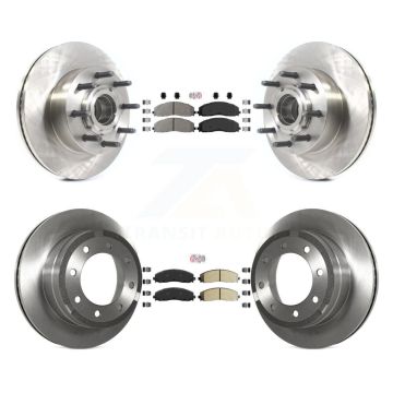 Front Rear Semi-Metallic Pad And Disc Brake Rotor Hub Kit For Ford F-350 Super Duty F-250 K8A-105297