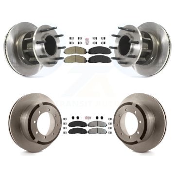 Front Rear Semi-Metallic Pad And Disc Brake Rotor Hub Kit For Ford F-350 Super Duty F-250 K8A-105298