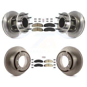 Front Rear Semi-Metallic Pad And Disc Brake Rotor Hub Kit For Ford F-350 Super Duty F-250 K8A-105300