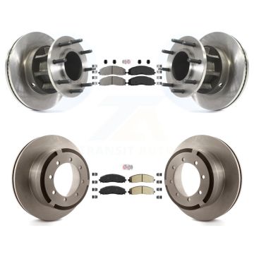 Front Rear Semi-Metallic Pad And Disc Brake Rotor Hub Kit For Ford F-350 Super Duty F-250 K8A-105301