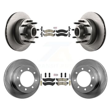 Front Rear Semi-Metallic Pad & Brake Rotors Kit For Ford E-350 Super Duty E-250 Econoline K8A-105302