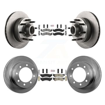 Front Rear Semi-Metallic Pad & Brake Rotors Kit For Ford E-350 Super Duty E-250 Econoline K8A-105303