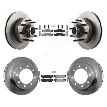 Front Rear Semi-Metallic Pad & Brake Rotors Kit For Ford E-350 Super Duty E-250 Econoline K8A-105305