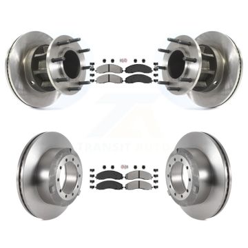 Front Rear Semi-Metallic Pad & Disc Brake Rotor Kit For Ford F-450 Super Duty F-550 4 X 2 K8A-105306