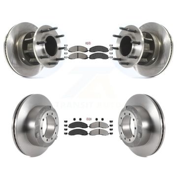 Front Rear Semi-Metallic Pad & Disc Brake Rotor Kit For Ford F-450 Super Duty F-550 4 X 2 K8A-105307