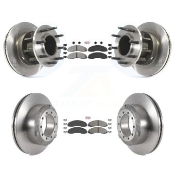Front Rear Semi-Metallic Pad & Disc Brake Rotor Kit For Ford F-450 Super Duty F-550 4 X 2 K8A-105308