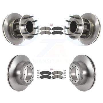Front Rear Semi-Metallic Pad & Disc Brake Rotor Kit For Ford F-450 Super Duty F-550 4 X 2 K8A-105309
