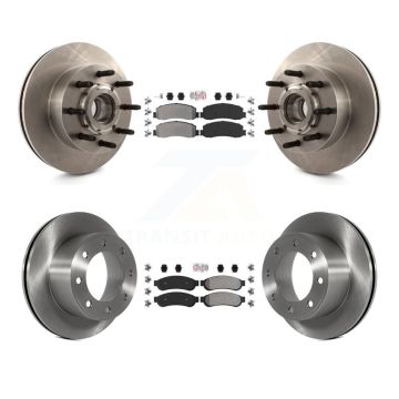 Front Rear Semi-Metallic Pad Disc Brake Rotor Hub Kit For Ford F-250 Super Duty F-350 RWD K8A-105315